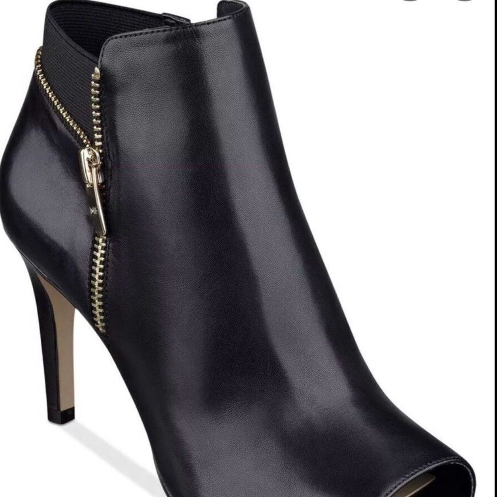 Marc Fisher boot heels size 11 cashmere leather buckle peep toe